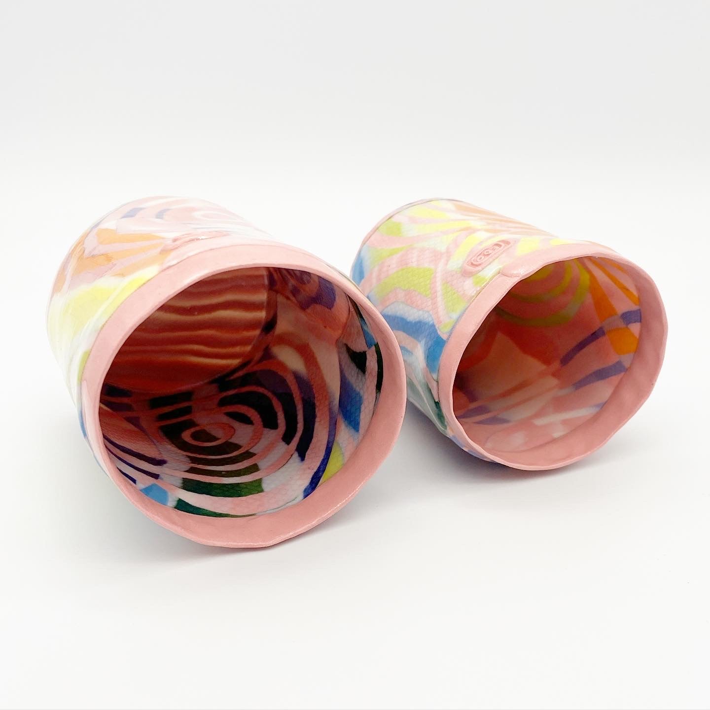 Rainbow Ripple Tumblers, Set of Two