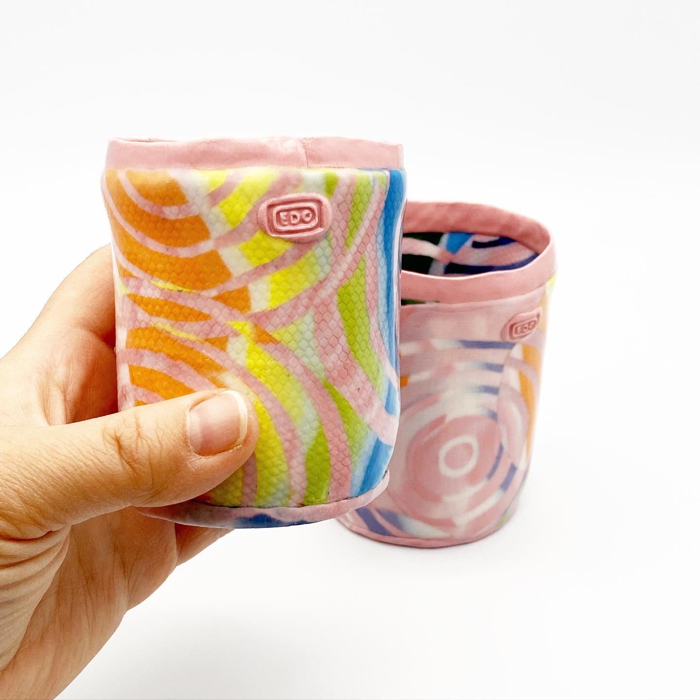 Rainbow Ripple Tumblers, Set of Two