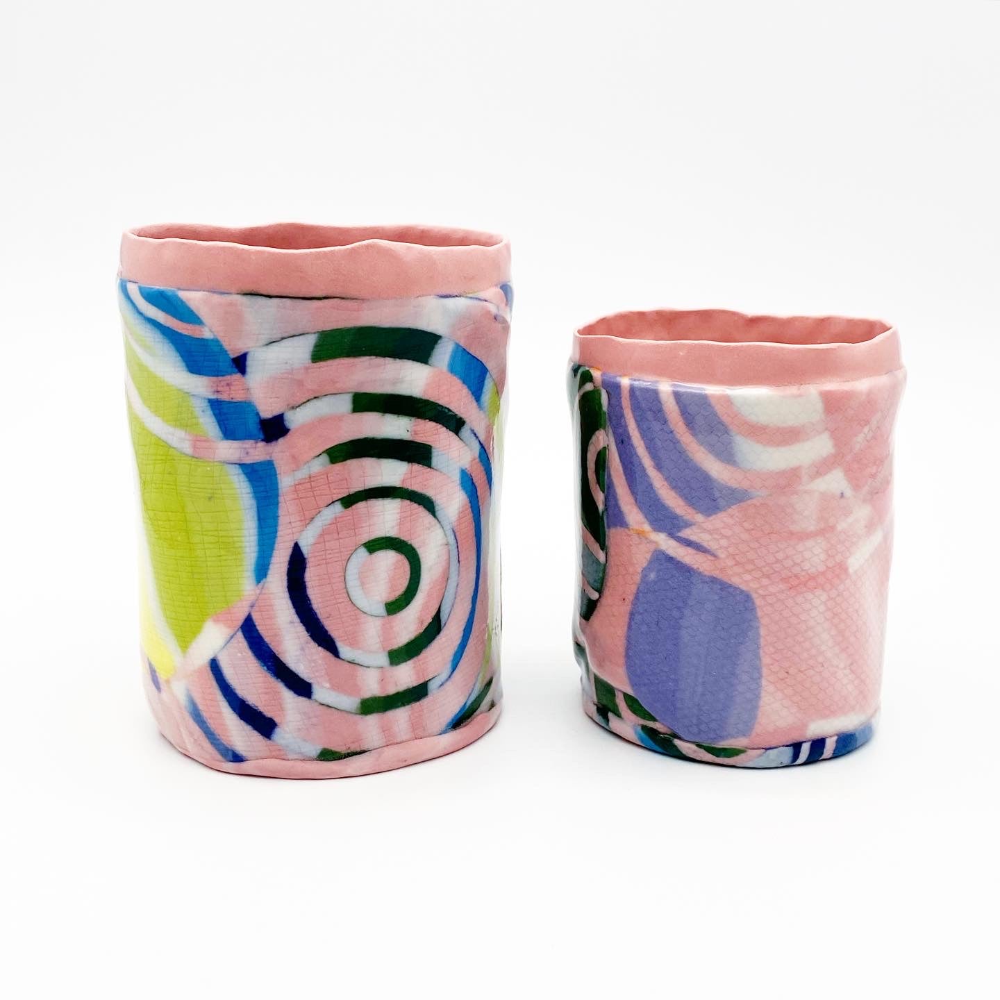 Rainbow Ripple Tumblers, Set of Two