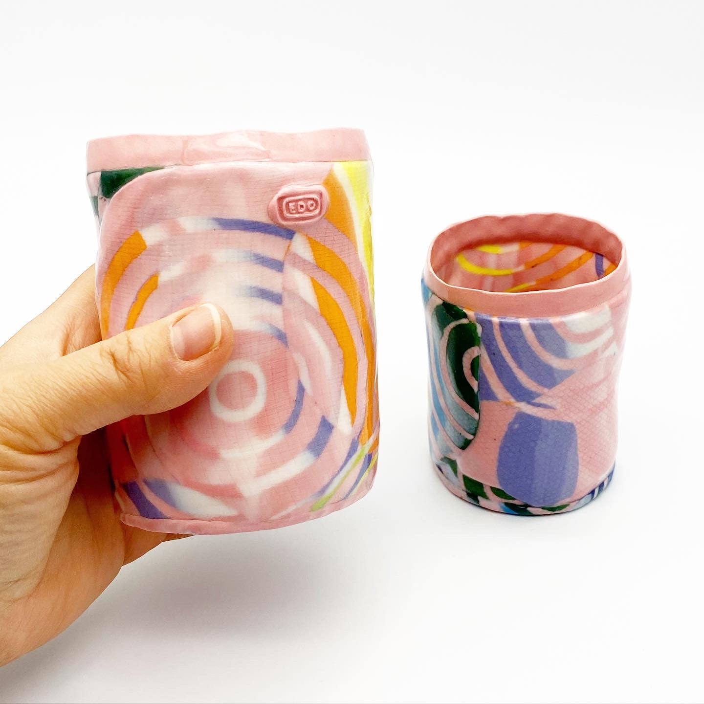 Rainbow Ripple Tumblers, Set of Two