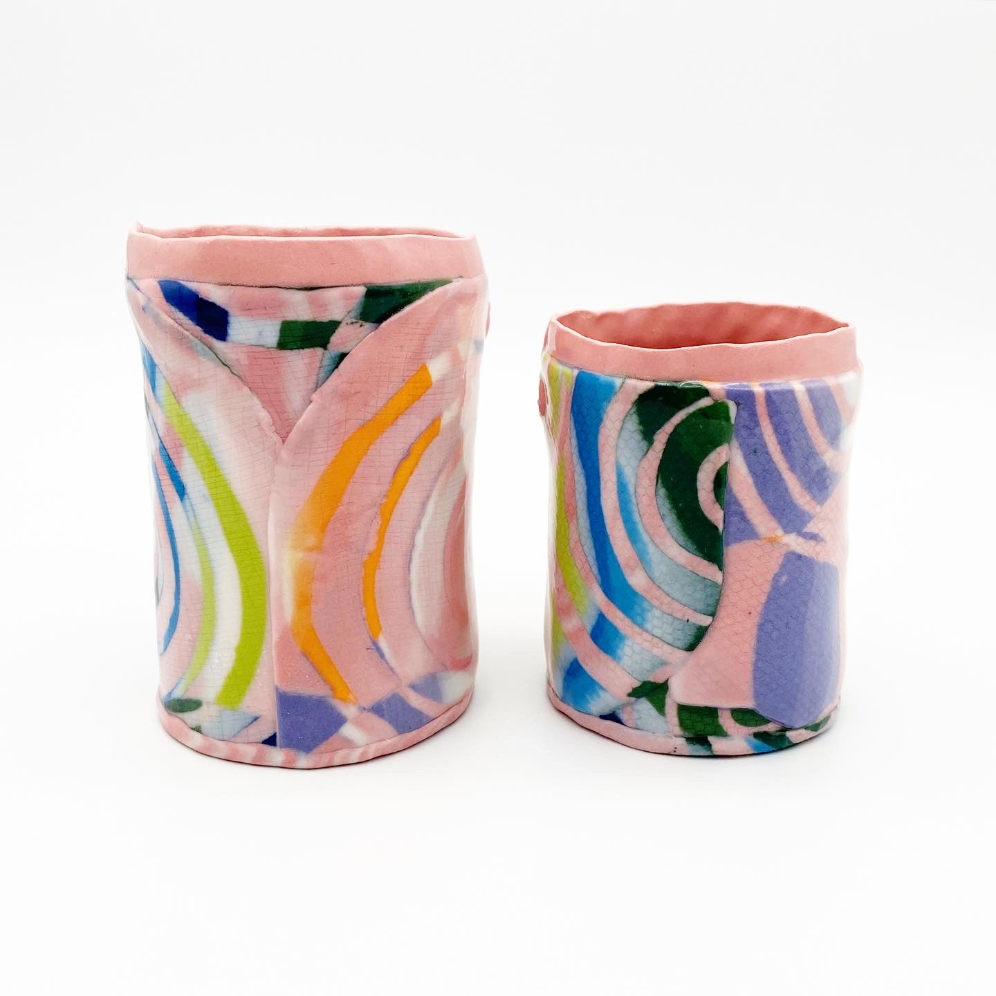 Rainbow Ripple Tumblers, Set of Two