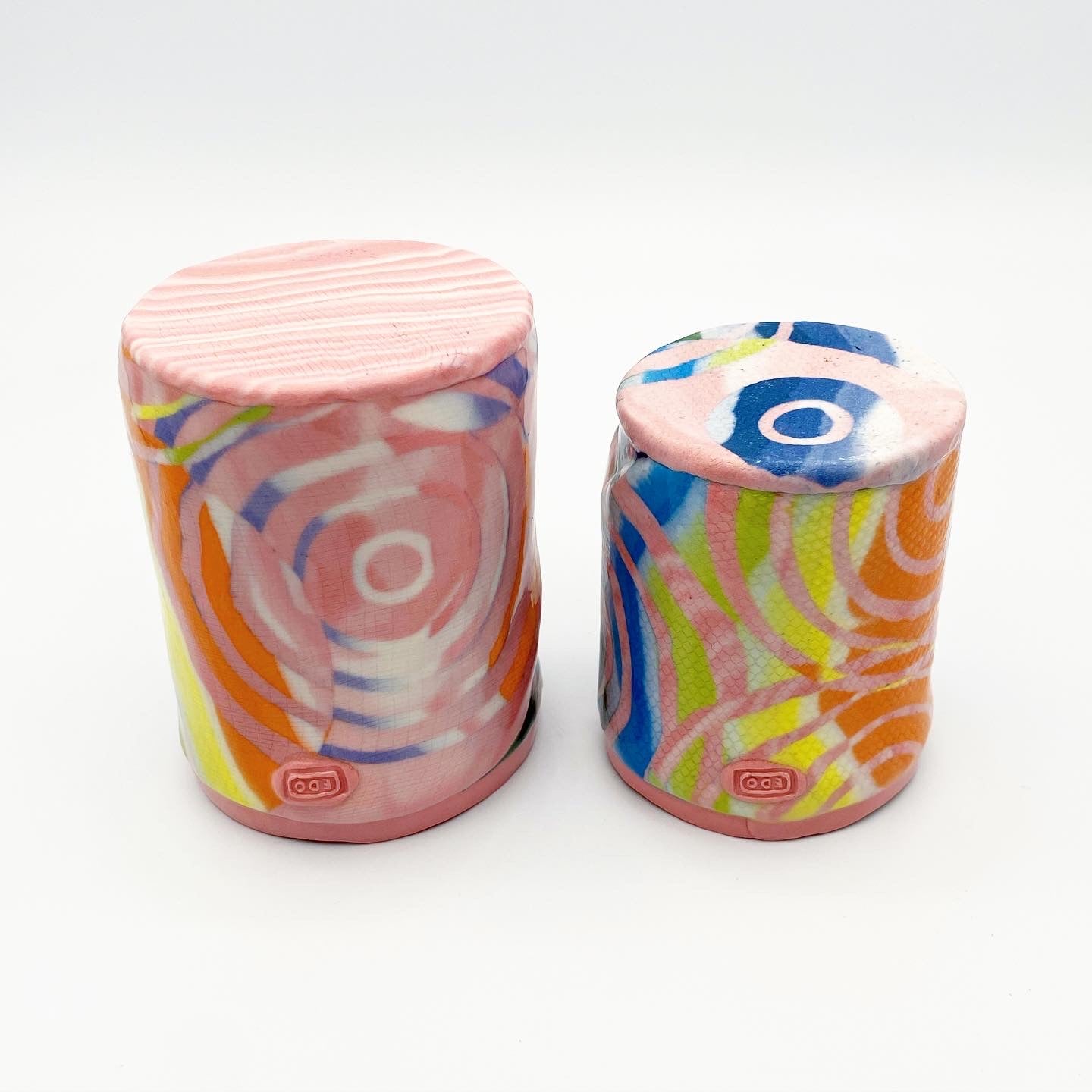 Rainbow Ripple Tumblers, Set of Two