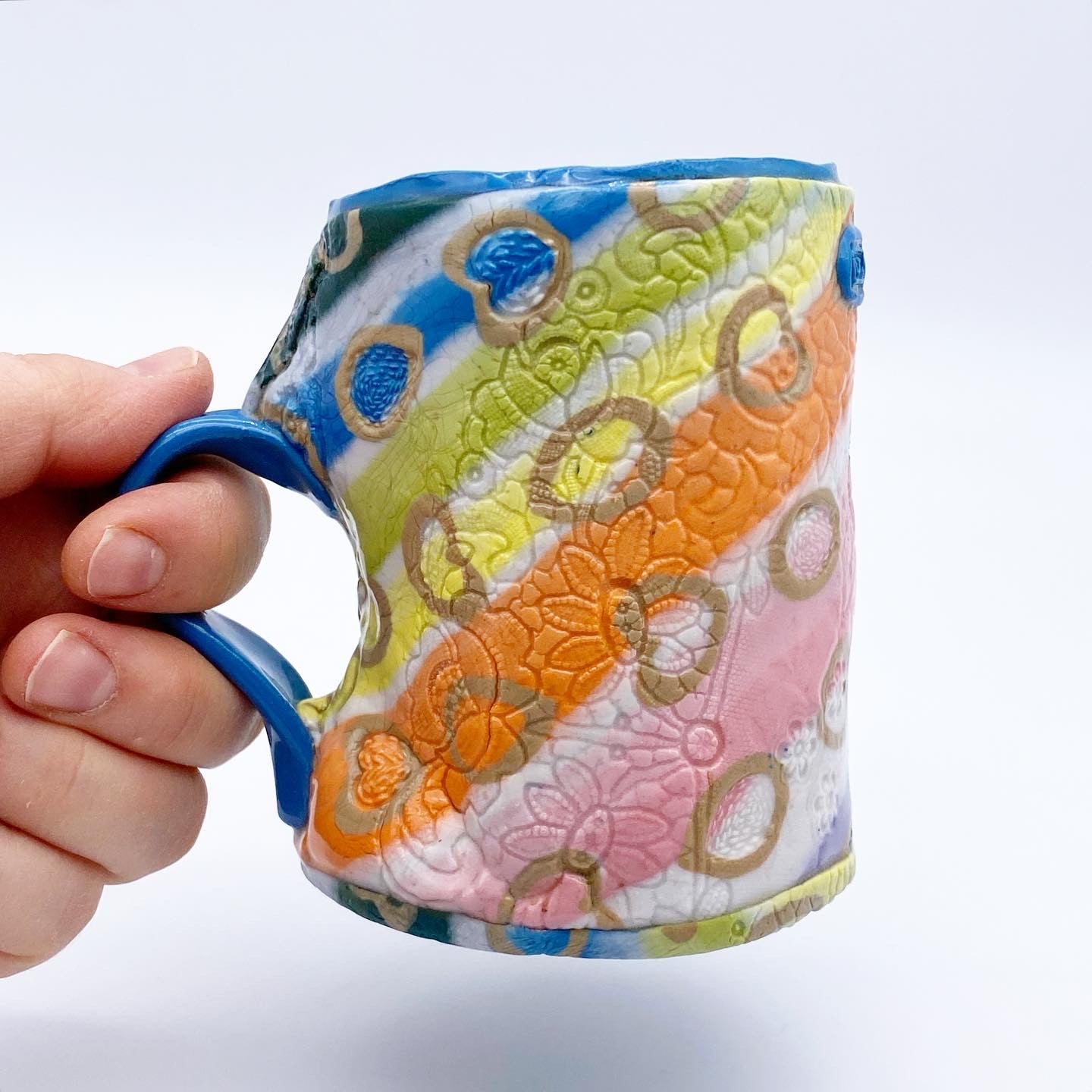 Hearts and Raindrops Rainbow Mug